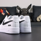 Supreme x Air Force 1 Low Box Logo White Black - pair rear view Nike Air embroidery black Swoosh Pikachu