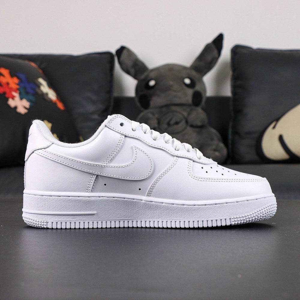 Supreme x Air Force 1 Low Box Logo White - pair three quarter view white background clean lifestyle