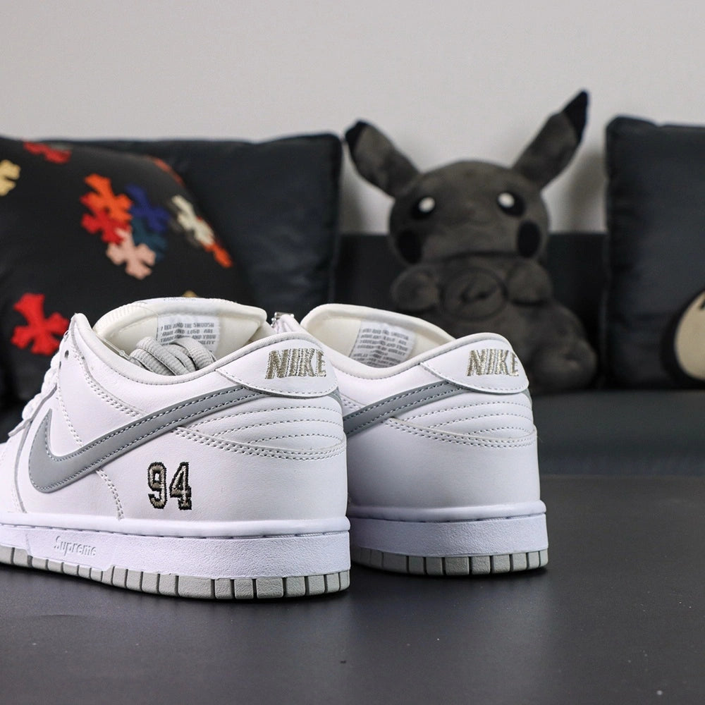 Sup x Dunk Low SB 'White Metallic Silver' 2025