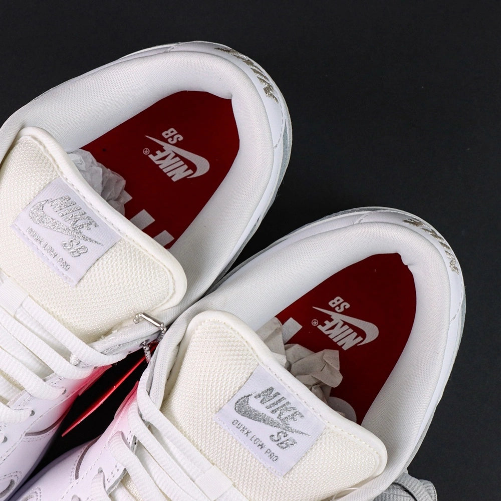 Sup x Dunk Low SB 'White Metallic Silver' 2025