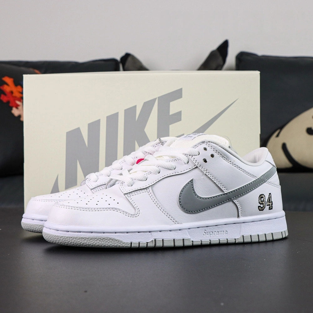 Sup x Dunk Low SB 'White Metallic Silver' 2025