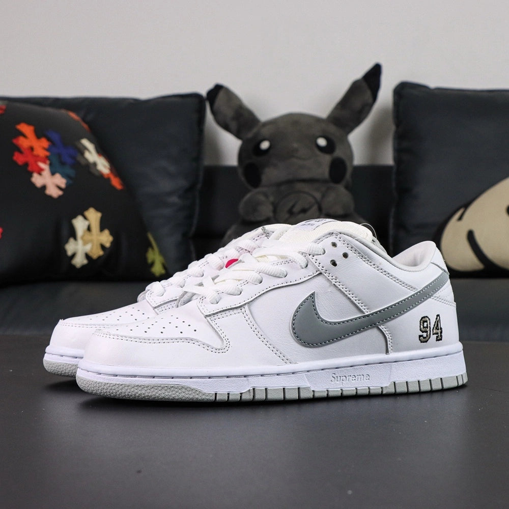 Sup x Dunk Low SB 'White Metallic Silver' 2025