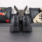 Supreme x Air Force 1 Low Box Logo Black - tongue overhead close up Supreme x Nike Air insole