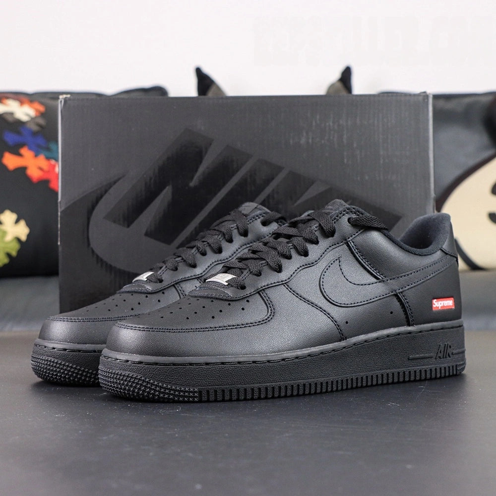 Supreme x Air Force 1 Low Box Logo Black - single shoe lateral profile Pikachu lifestyle