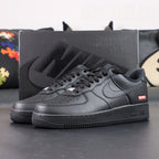 Supreme x Air Force 1 Low Box Logo Black - single shoe lateral profile Pikachu lifestyle