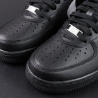 Supreme x Air Force 1 Low Box Logo Black White - full black outsole bottom pair
