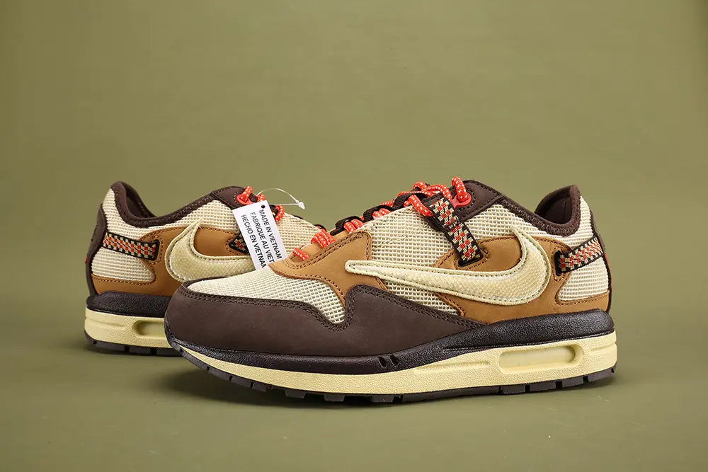 Air Max 1 Cactus Jack Baroque Brown Wheat Cream University Red - Detail 4