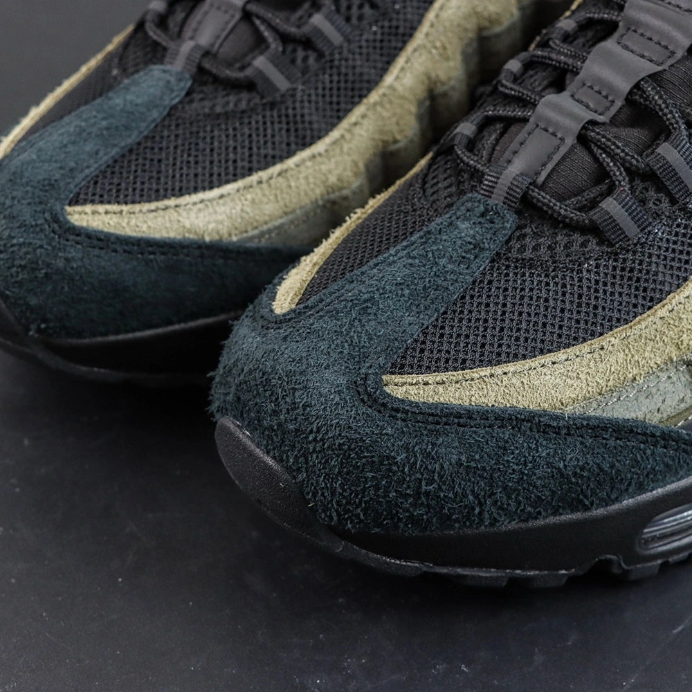 Undefeated x Air Max 95 Medium Olive 2025 — lace detail close-up