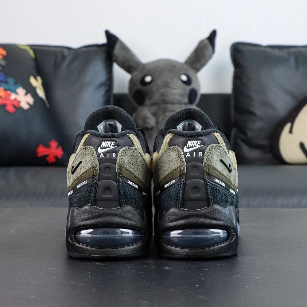 Undefeated x Air Max 95 Medium Olive 2025 — rear pair view