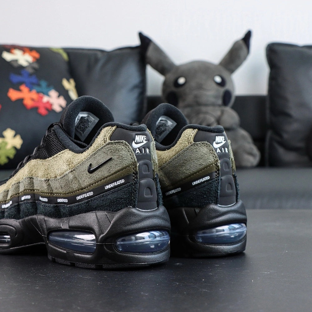 Undefeated x Air Max 95 Medium Olive 2025 — lateral side view