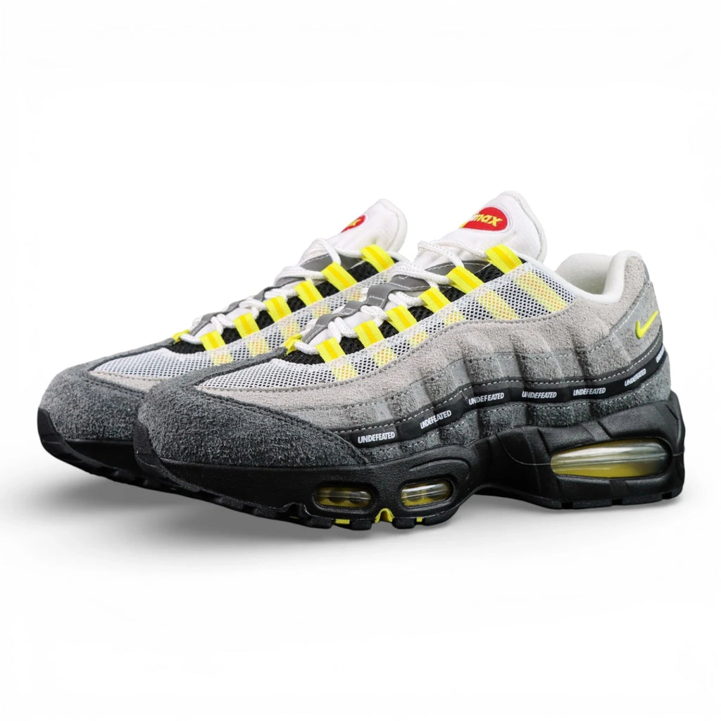 Undefeated x Air Max 95 Yellow 2025 — front three-quarter pair view