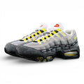 Undefeated x Air Max 95 Yellow 2025 — front three-quarter pair view
