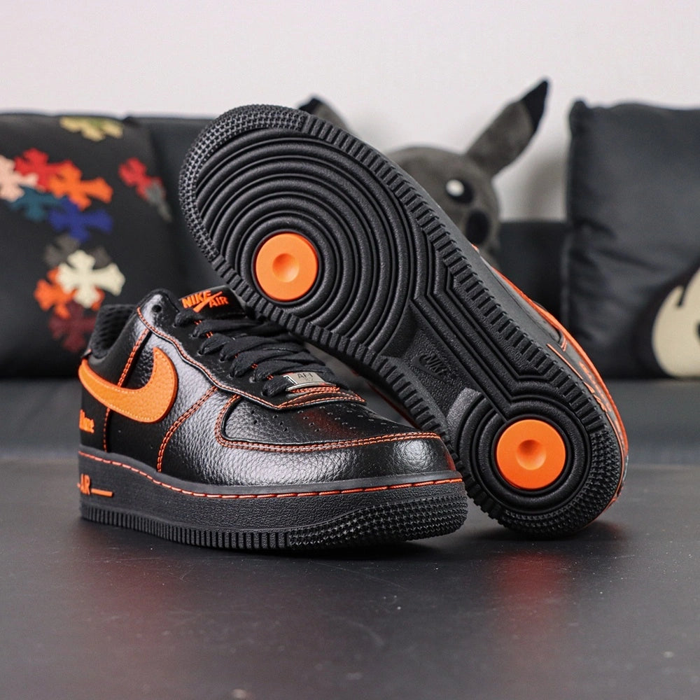 Vlone x NikeLab Air Force 1 Vlone - pair three quarter view with black orange Nike box Pikachu
