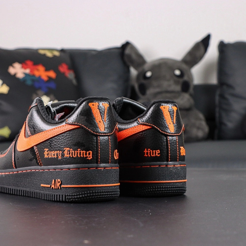 Vlone x NikeLab Air Force 1 Vlone - full black outsole orange Air unit bottom pair Pikachu