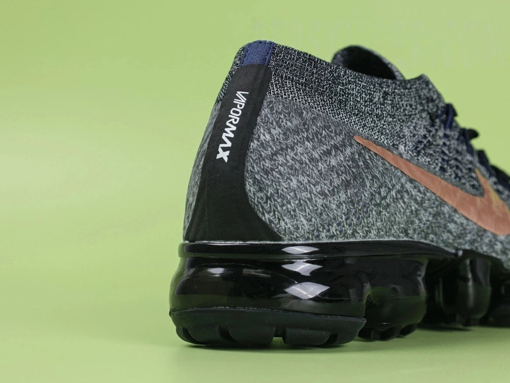 WMNS Air Vapormax Flyknit Explorer Dark — tongue NK Vapormax label close-up