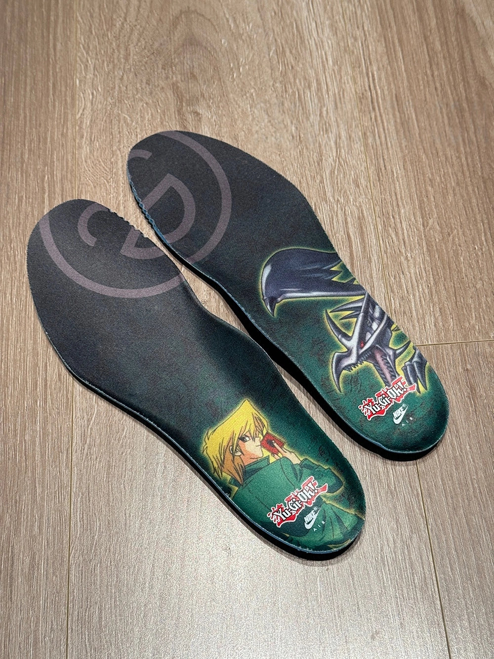 Yu-Gi-Oh x Air Max Muscle 95 QS Joey 2025 — insoles pair showing Joey Wheeler and Dark Magician artwork