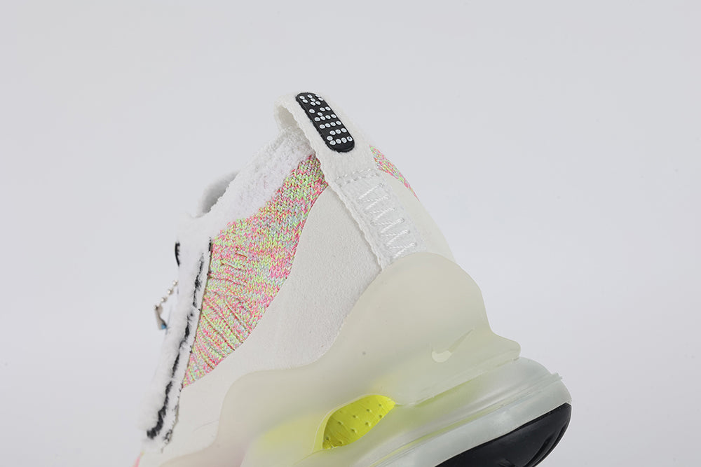 Air Max Scorpion Air Max Day - Lace and Dog Tag Close Up on White Background Showing Silver Ball Chain Threaded Through Lace System Metal Dog Tag with AIR MAX 3.26 Text and Blue Yellow AIR MAX Logo Black X-Form Lace Locks and White Terry Cloth Tongue