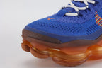 Air Max Scorpion Flyknit Frank Rudy Game Royal Total Orange - Toe Box Top Down View on White Background Showing Game Royal Loop-Pile Flyknit Toe Box Total Orange Mini Swoosh Dark Navy Lace Locks White Rope Lace and Orange Dot-Grid Tongue Badge on Game Royal Flyknit Tongue