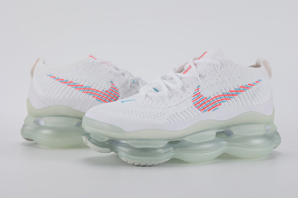 Air Max Scorpion Lagoon Pulse - Full Outsole View on White Background Showing Mint Ice Green Semi-Transparent Multi-Chamber Air Scorpion Base with Chevron Traction Texture and Light Grey Rubber Traction Pods at Forefoot and Heel Corners