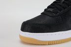 Fragment Design x CLOT x Air Force 1 Black Silk - Heel View