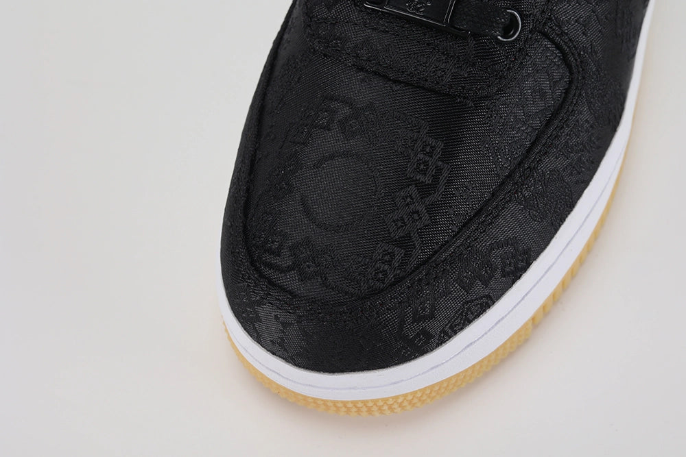 Fragment Design x CLOT x Air Force 1 Black Silk - Collar Detail