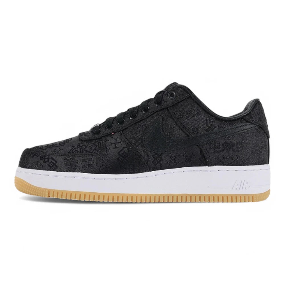 Fragment Design x CLOT x Air Force 1 Black Silk - Pair View