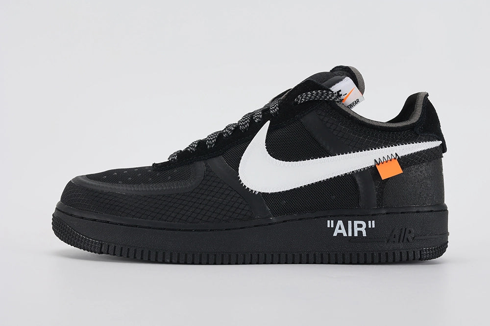 Off-White x Air Force 1 Low Black - Toe Box Mesh Detail