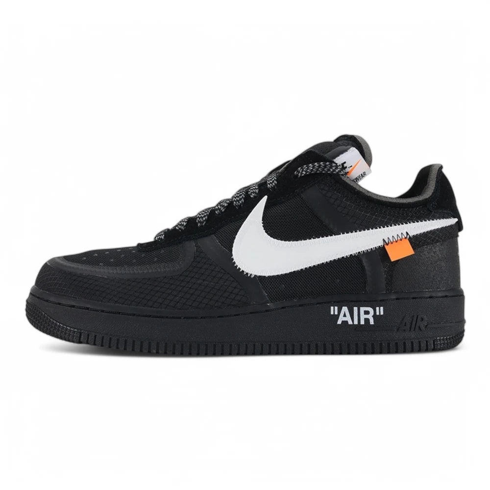 Off-White x Air Force 1 Low Black - Side Profile Clean
