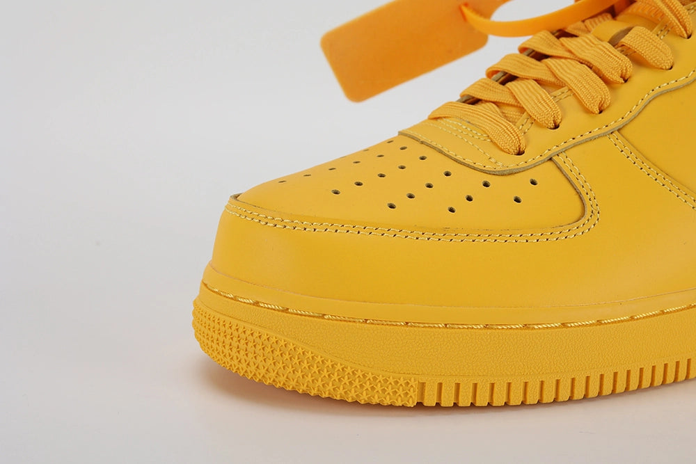 Off-White x Air Force 1 Low Lemonade - Silver Swoosh Tongue Detail