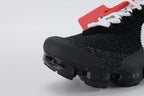 Air VaporMax co-branded The Ten Black White Red - Full Outsole View on White Background Showing Full Black VaporMax Cylindrical Air Chamber Array Fully Opaque Black Rubber No Transparency No Glow-in-Dark