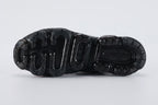 Air VaporMax co-branded The Ten Black White Red - Toe Box Top Down View on White Background Showing Black Fine-Knit Flyknit Toe Box White Flat Laces Red Industrial Zip Tie with Serrated Edge White Rectangular MADE IN CHINA Hang Tag and Dark Grey Flyknit Zone at Lower Lateral